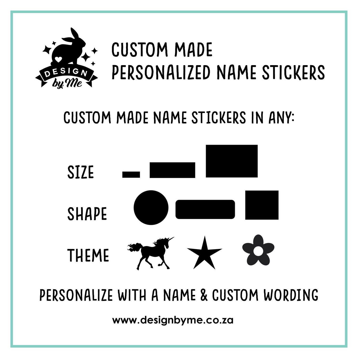 CUSTOM MADE personalized name Stickers