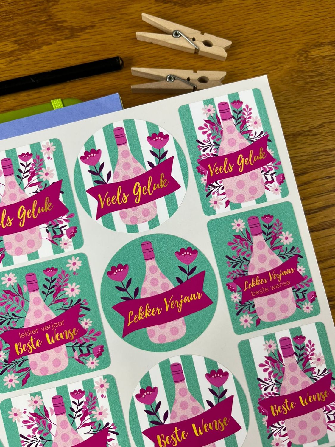 Bubbly Theme 2 Birthday Gift Stickers Afrikaans