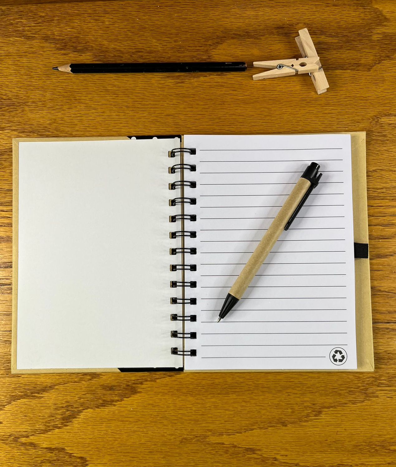 Black Ringbind Polkadot Notebook Journal with Pen