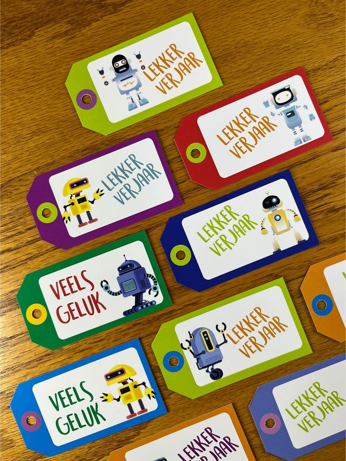 Robot Theme 1 Birthday Gift tags in Afrikaans Robot Theme 1 Birthday Gift tags in Afrikaans