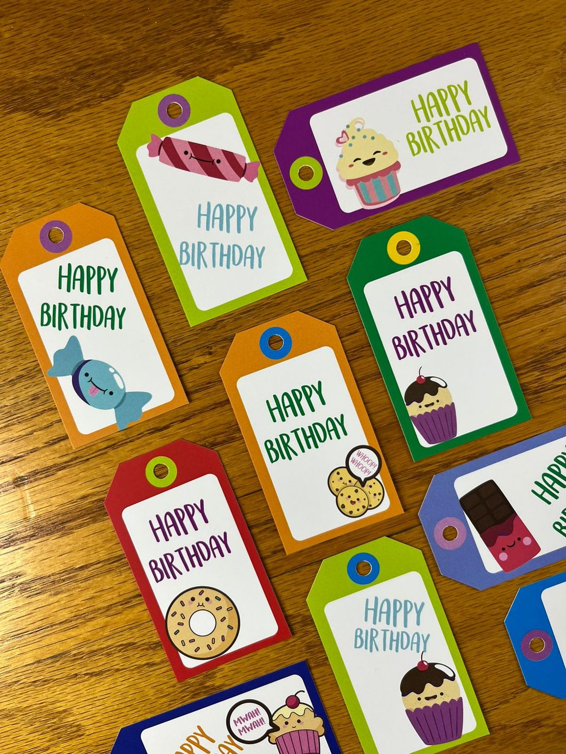 Sweet Treats Theme 1 Birthday Gift tags in English