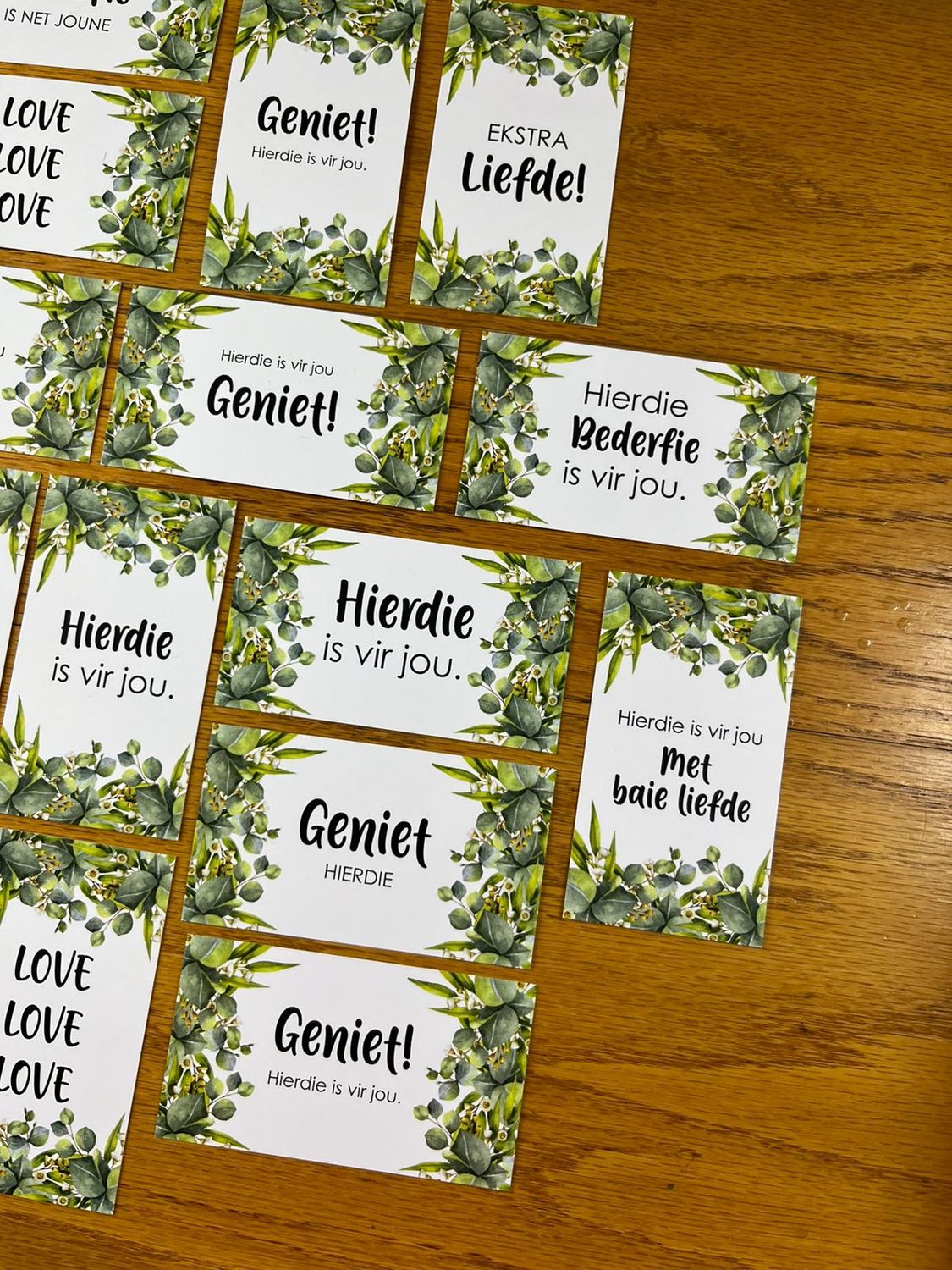 Botanical Theme 1 Gift Note Cards | Gift Tags in Afrikaans Botanical Theme 1 Gift Note Cards | Gift Tags in Afrikaans