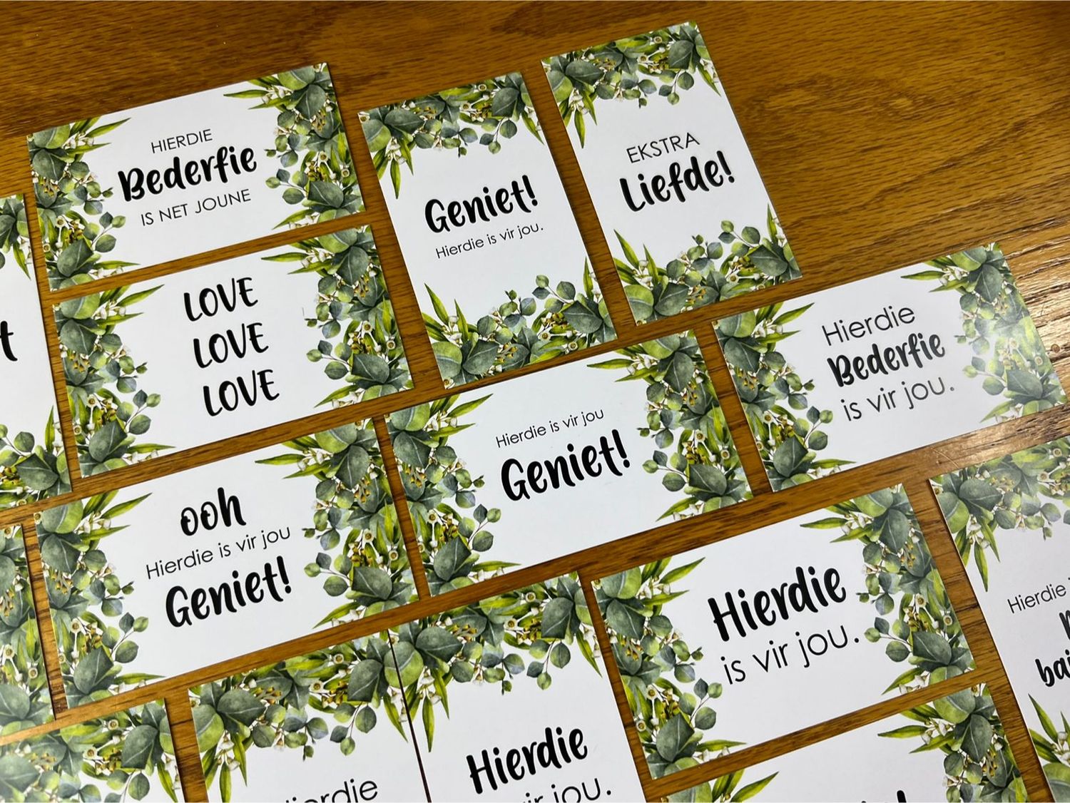 Botanical Theme 1 Gift Note Cards | Gift Tags in Afrikaans