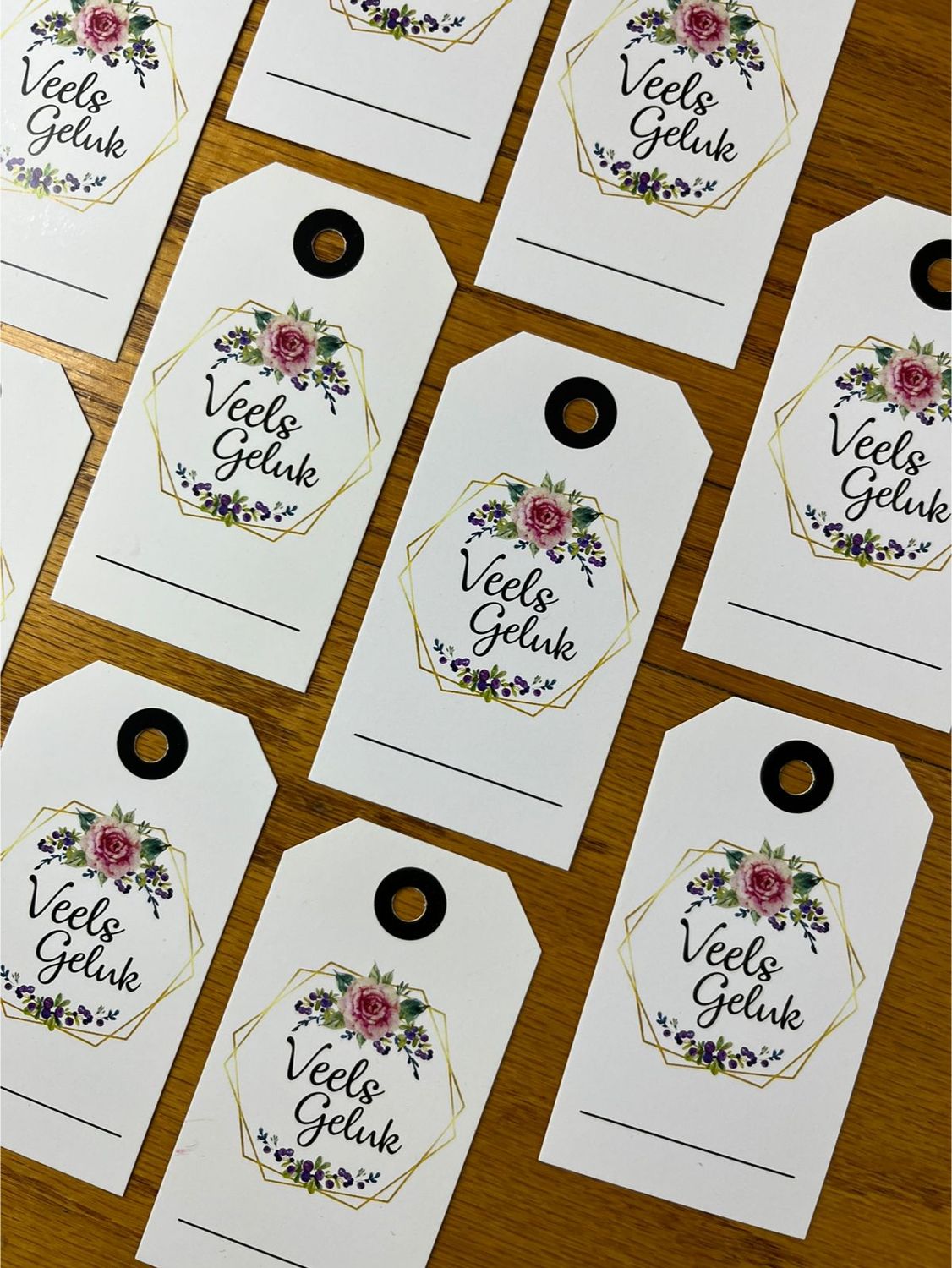 Pink Floral Theme 2 Gift Note Cards | Gift Tags in Afrikaans Pink Floral Theme 2 Gift Note Cards | Gift Tags in Afrikaans