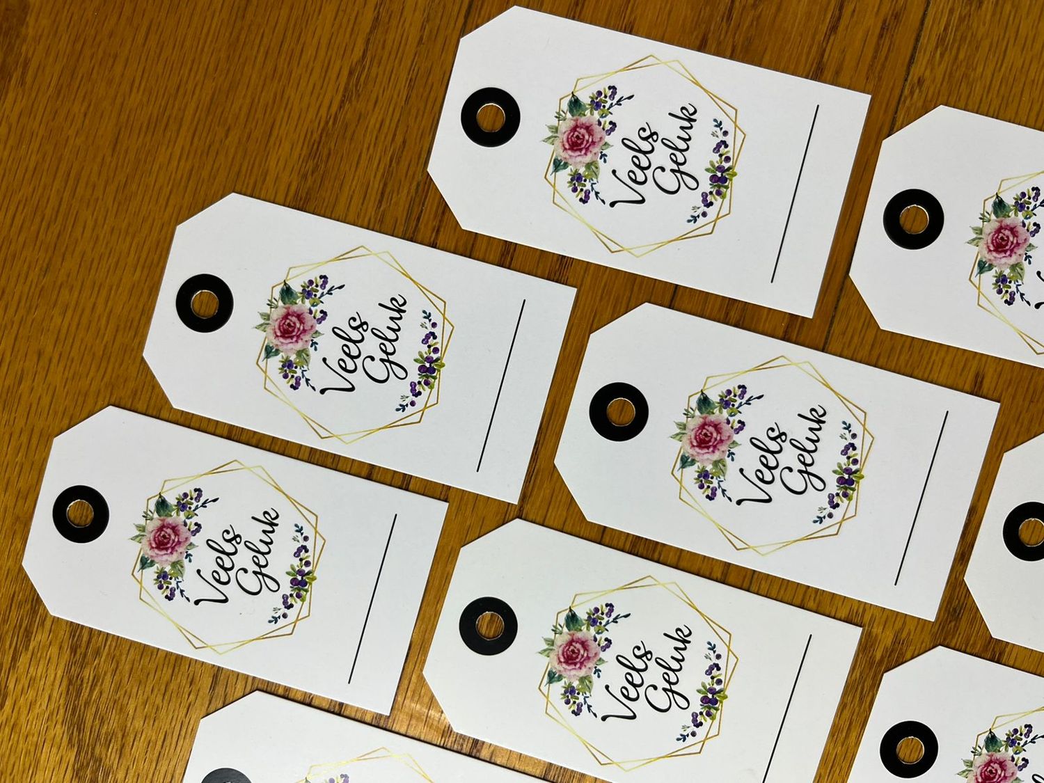 Pink Floral Theme 2 Gift Note Cards | Gift Tags in Afrikaans