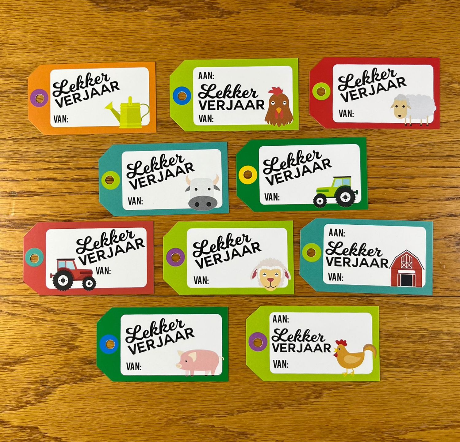 Farm Theme 1 Birthday Gift tags in Afrikaans Farm Theme 1 Birthday Gift tags in Afrikaans