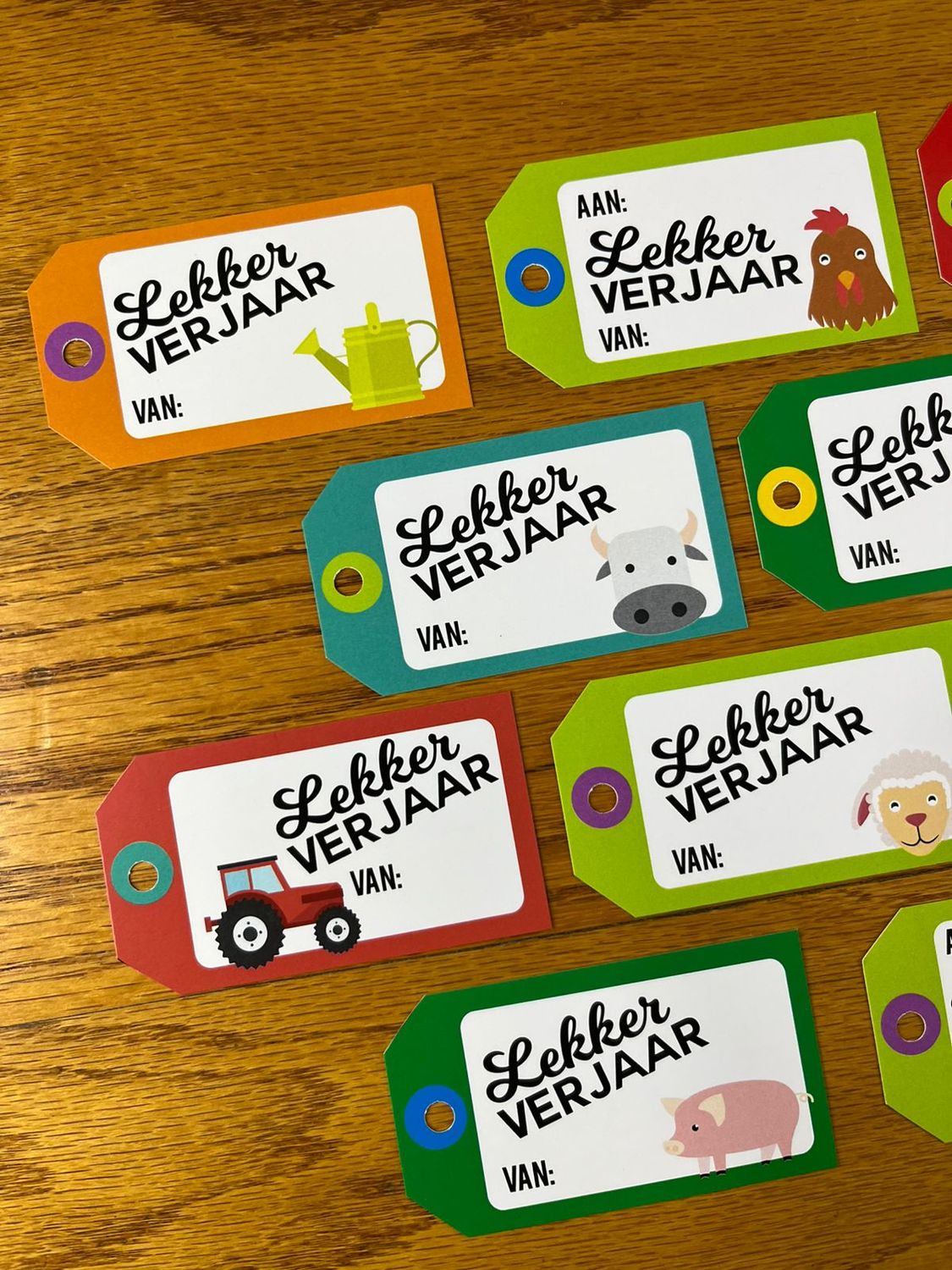 Farm Theme 1 Birthday Gift tags in Afrikaans