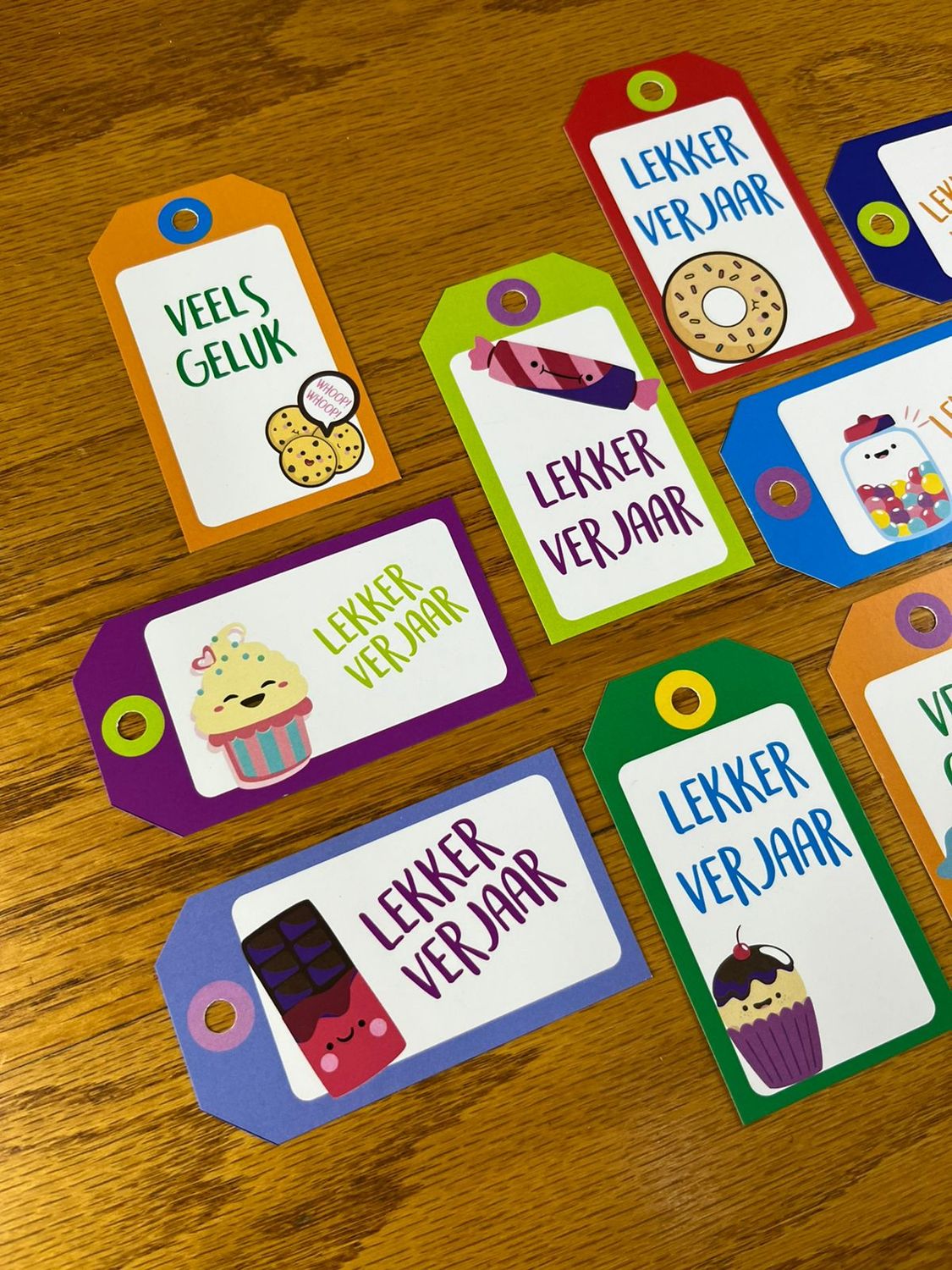 Sweet Treats Theme 1 Birthday Gift tags in Afrikaans Sweet Treats Theme 1 Birthday Gift tags in Afrikaans