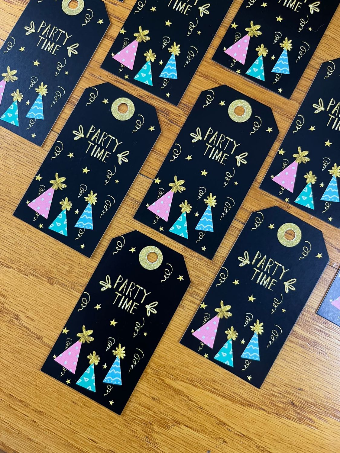 Party Time Theme 1 Birthday Gift tags in English