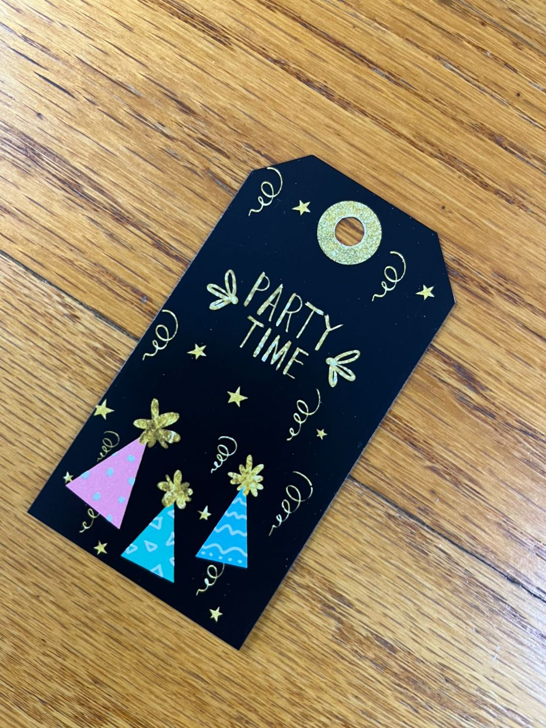 Party Time Theme 1 Birthday Gift tag in English