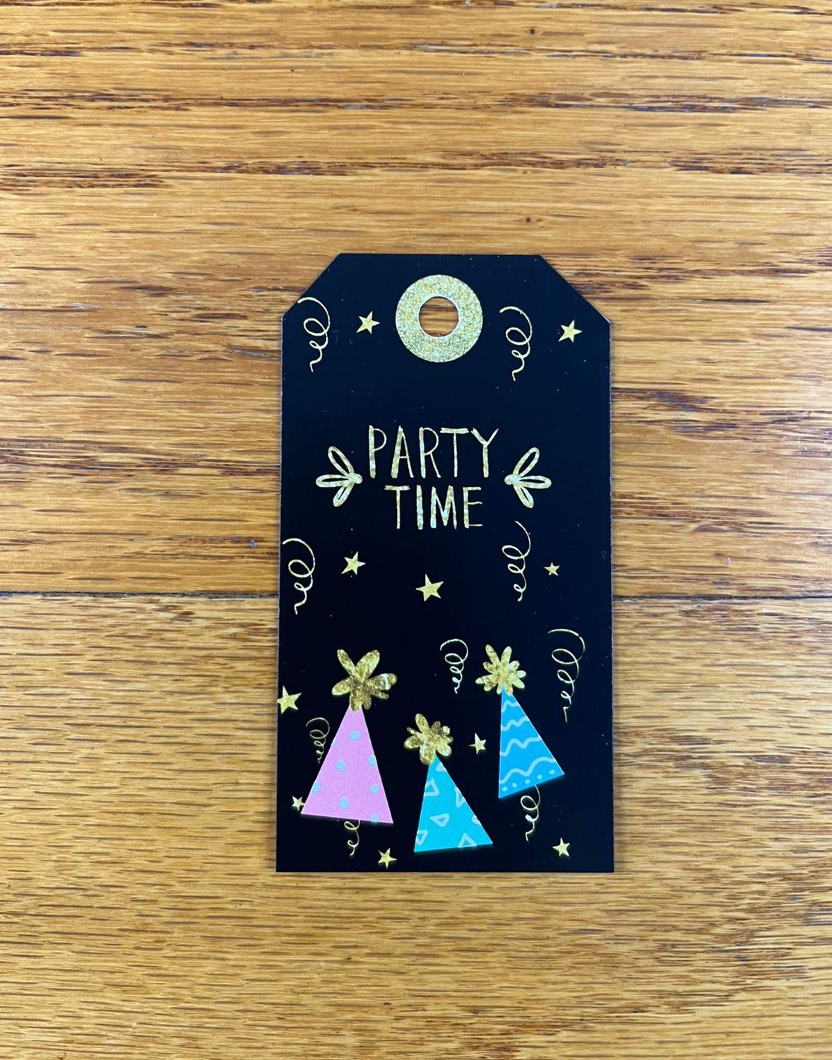 Party Time Theme 1 Birthday Gift tag in English