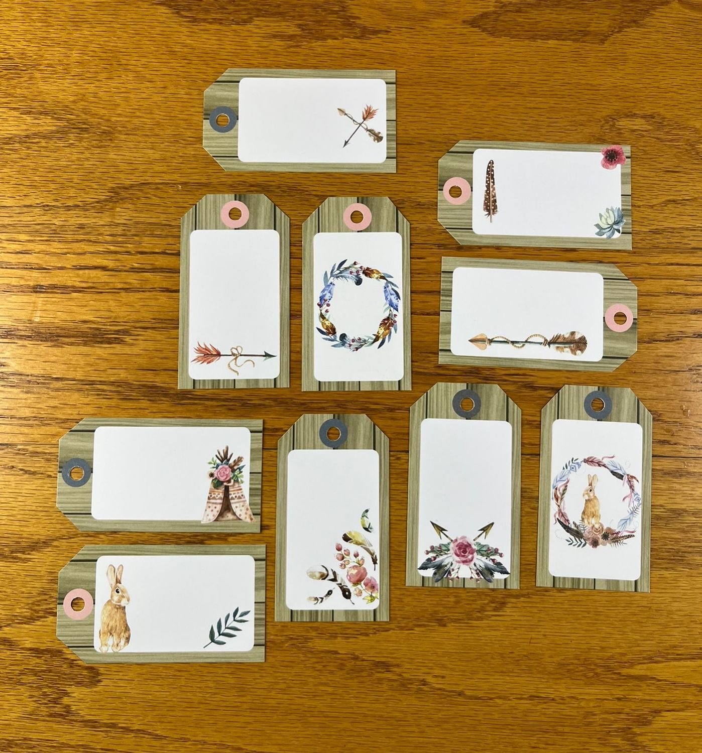 Boho Theme 1 Gift Tags with no words | Note Cards with no words