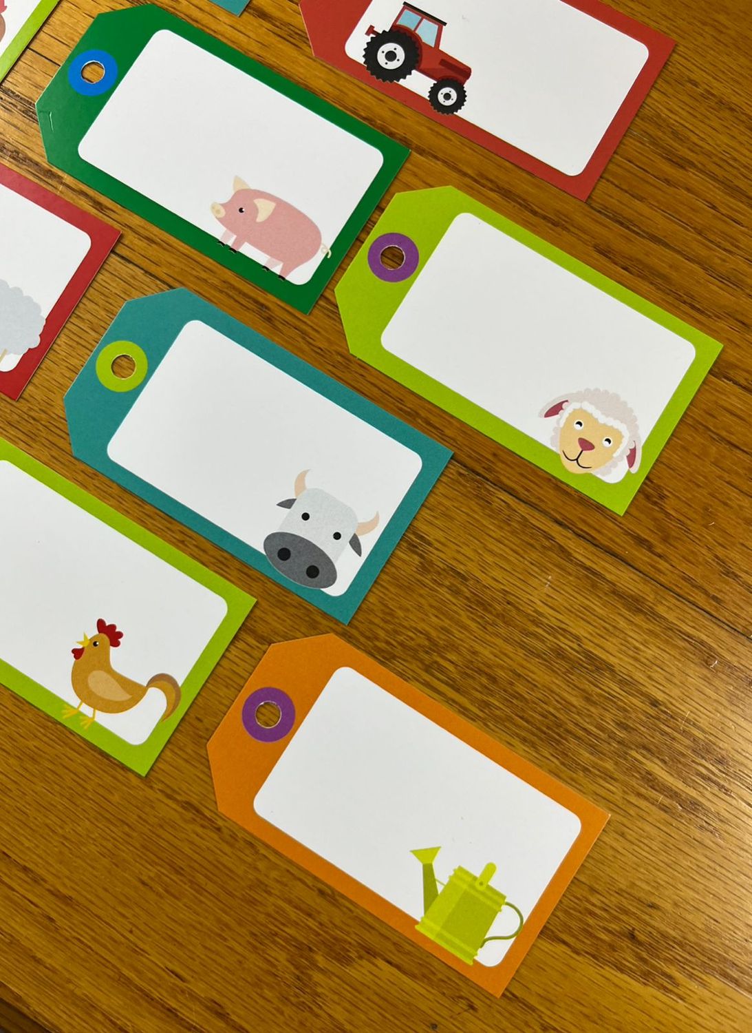 Farm Theme 1 Gift Tags with no words | Note Cards with no words