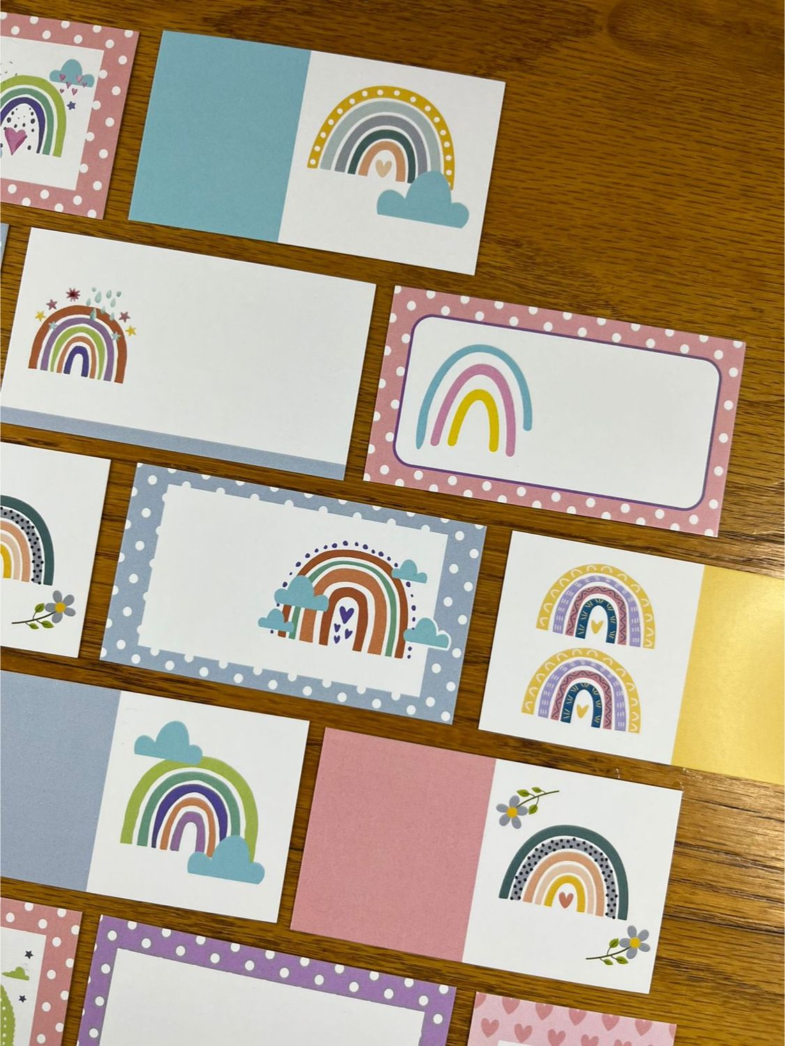 Rainbow Theme 1 Note Cards with no words | Gift Tags with no words
