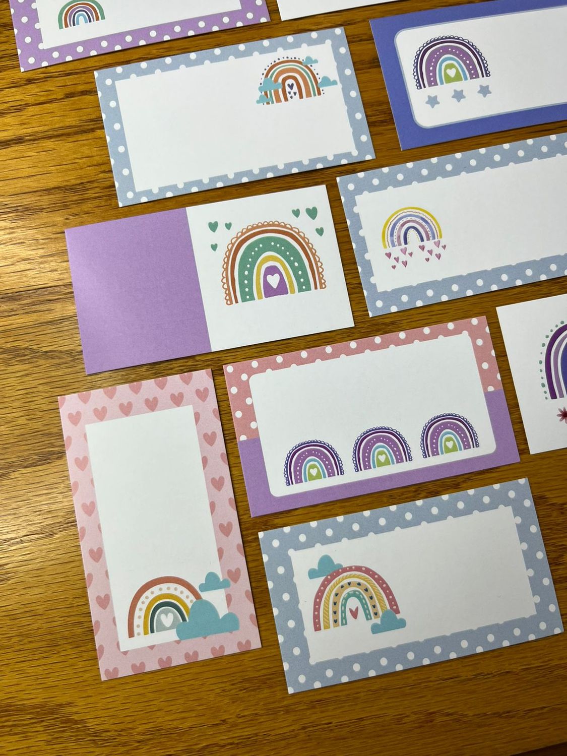Rainbow Theme 1 Note Cards with no words | Gift Tags with no words