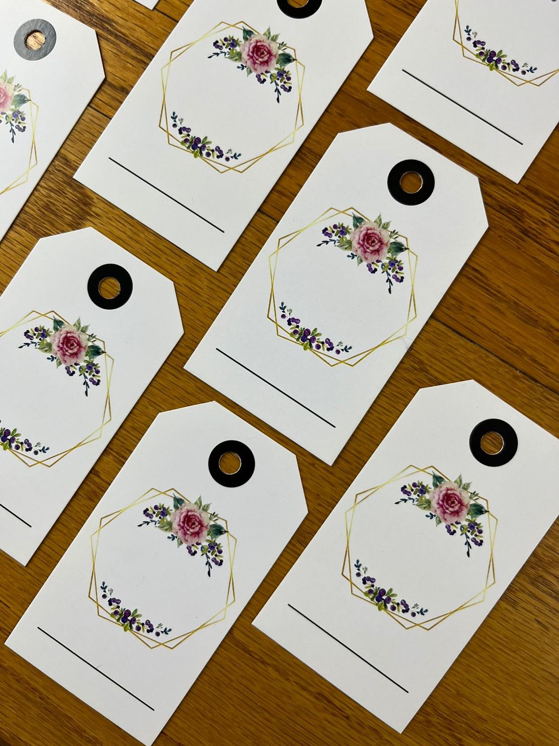 Pink Floral Theme 2 Gift Tags with no words | Note Cards with no words
