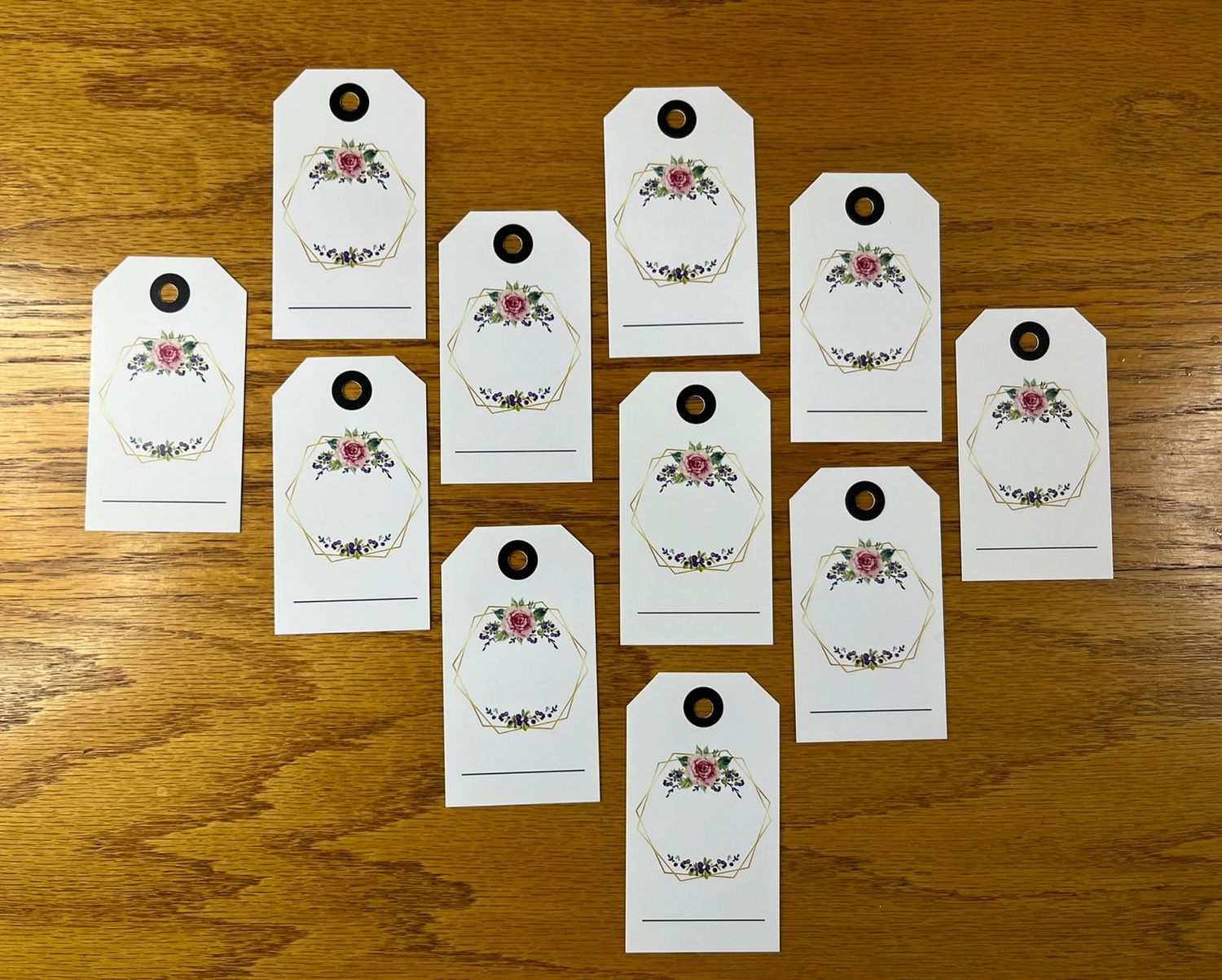 Pink Floral Theme 2 Gift Tags with no words | Note Cards with no words