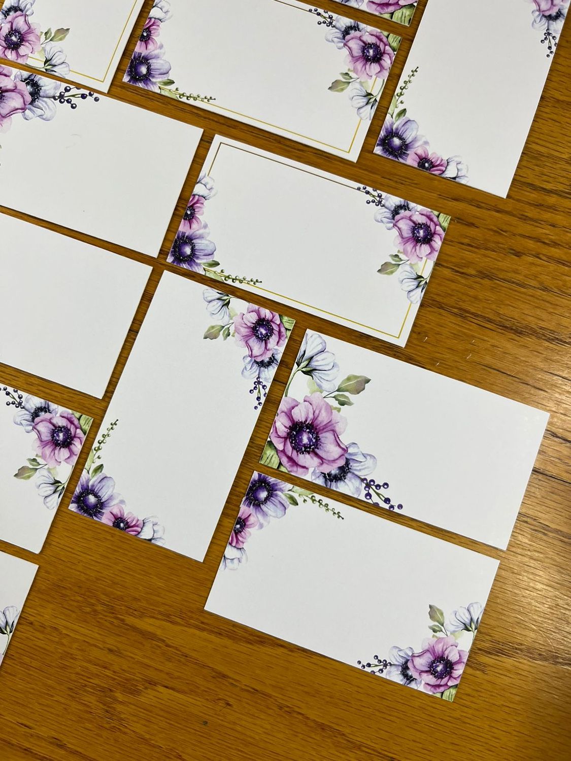 Purple Floral Theme 1 Note Cards with no words | Gift Tags with no words