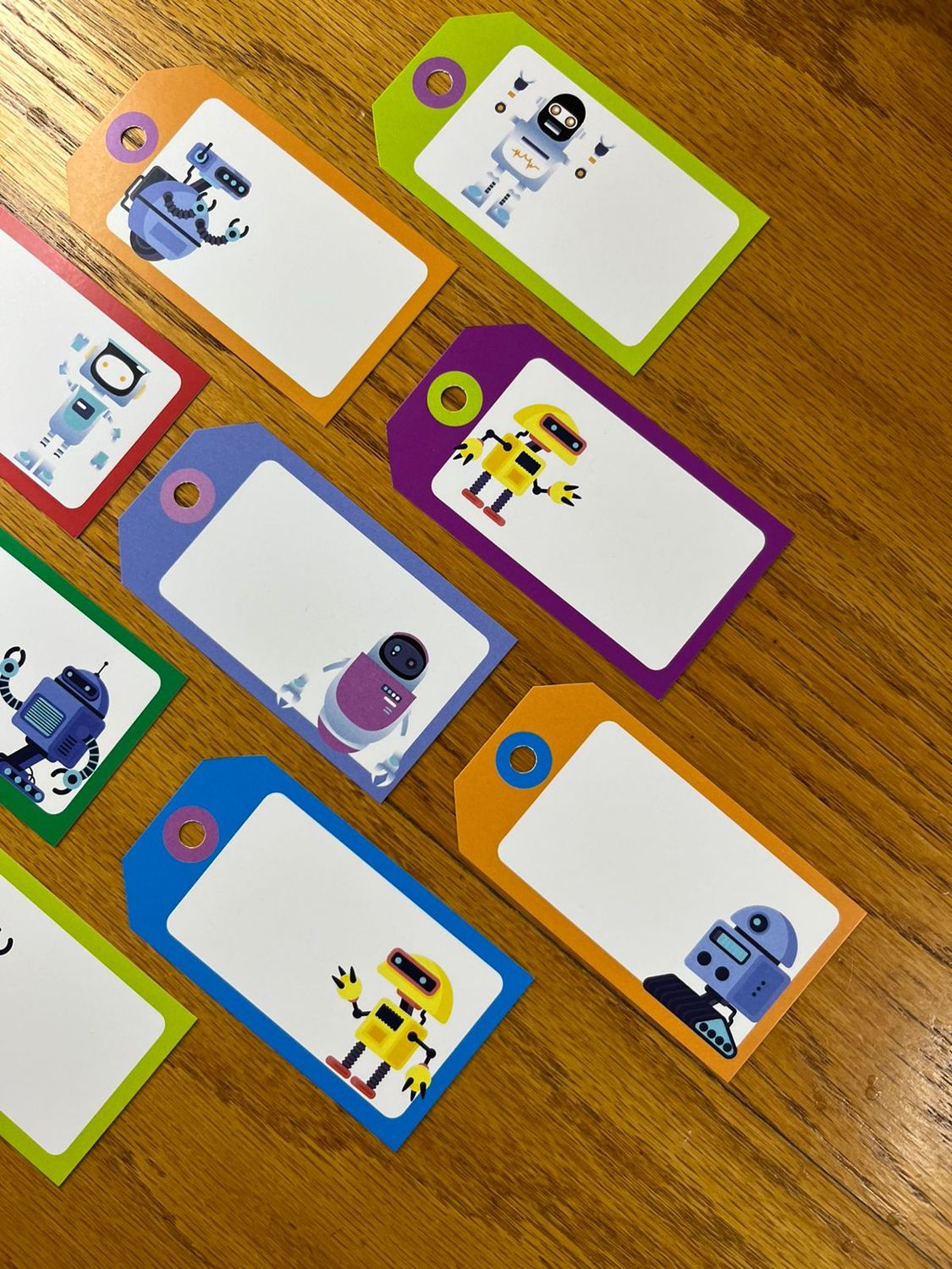 Robot Theme 1 Gift Tags with no words | Note Cards with no words