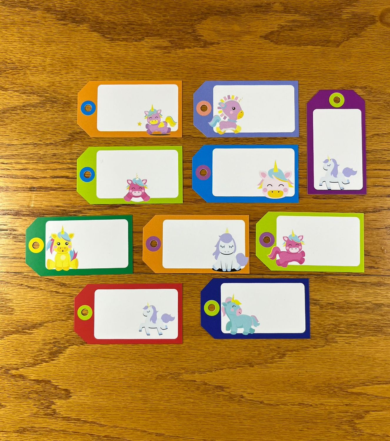Unicorn Theme 1 with mermaids Gift Tags with no words | Note Cards with no words
