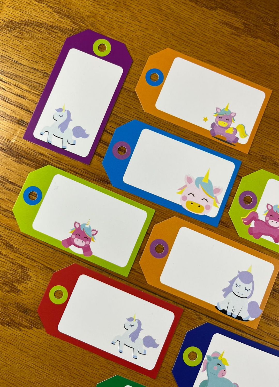Unicorn Theme 1 with mermaids Gift Tags with no words | Note Cards with no words