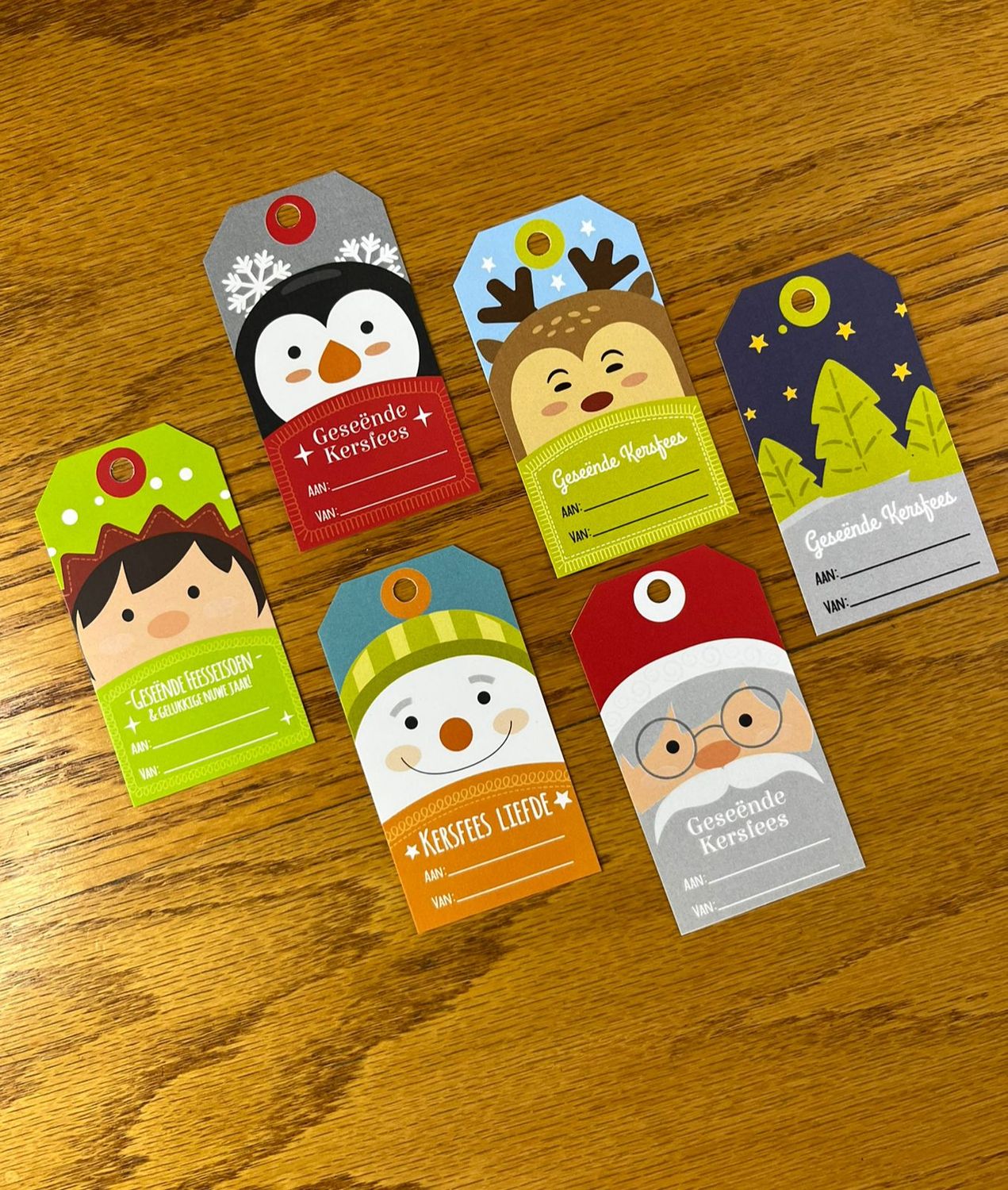 Christmas Theme 1 Christmas gift tags in Afrikaans