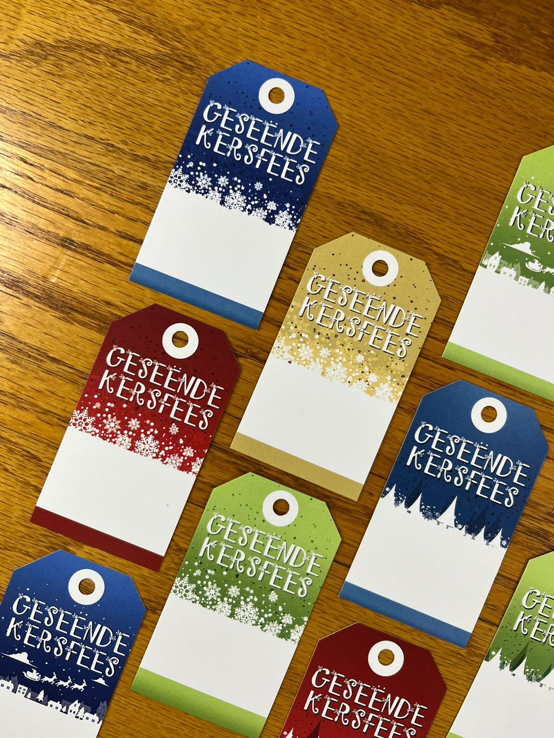Christmas Theme 2 Christmas gift tags in Afrikaans
