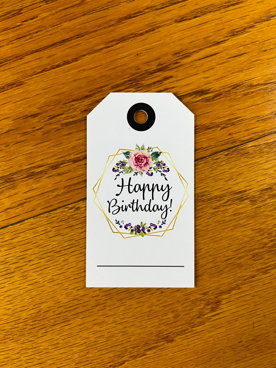 Pink Floral Theme 2 Birthday Gift tag in English