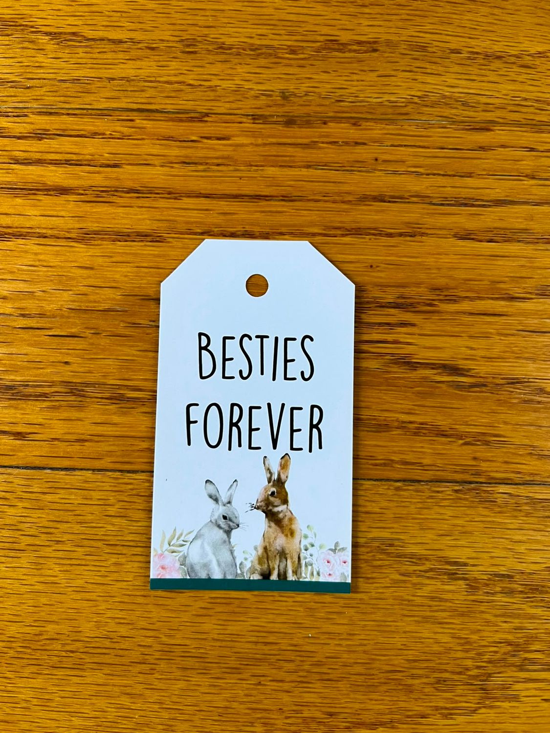 Bunny Theme 1 Besties Forever Gift tag in English
