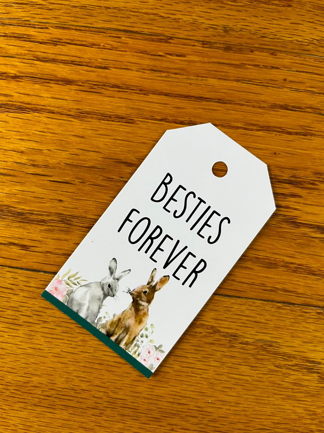 Bunny Theme 1 Besties Forever Gift tag in English