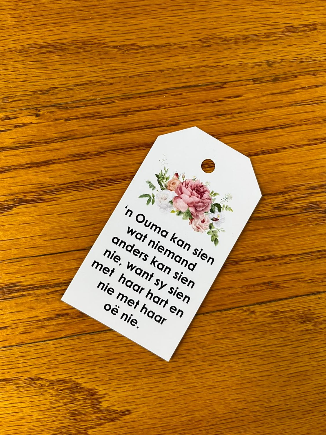 Ouma Floral Theme 1 Gift tag in Afrikaans