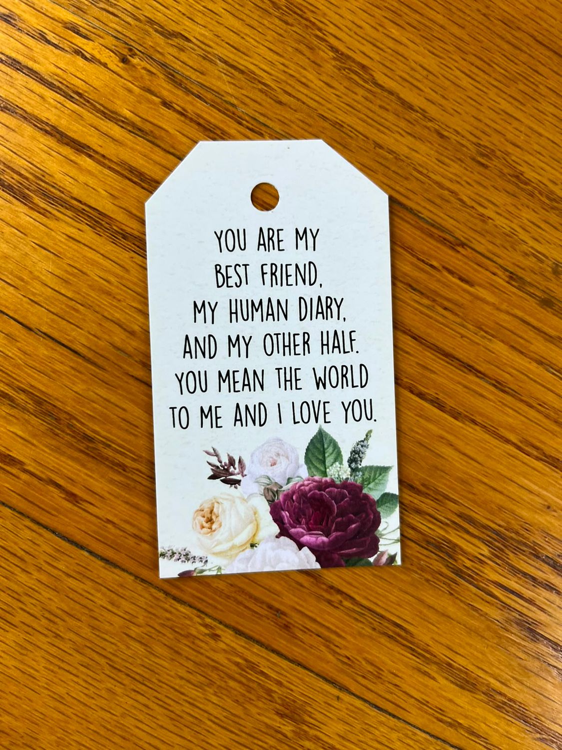 Vintage Floral theme 1 Valentine's gift Tag in English | Note Cards in English