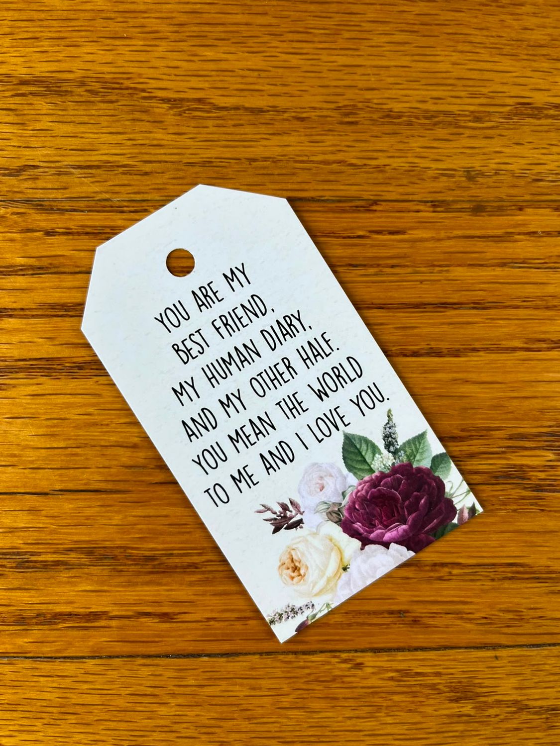 Vintage Floral theme 1 Valentine's gift Tag in English | Note Cards in English