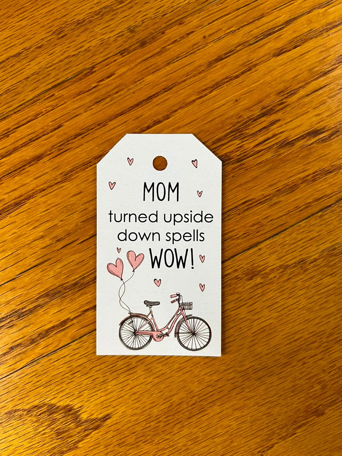 Bicycle Theme 1 Mother's Gift tag in English
