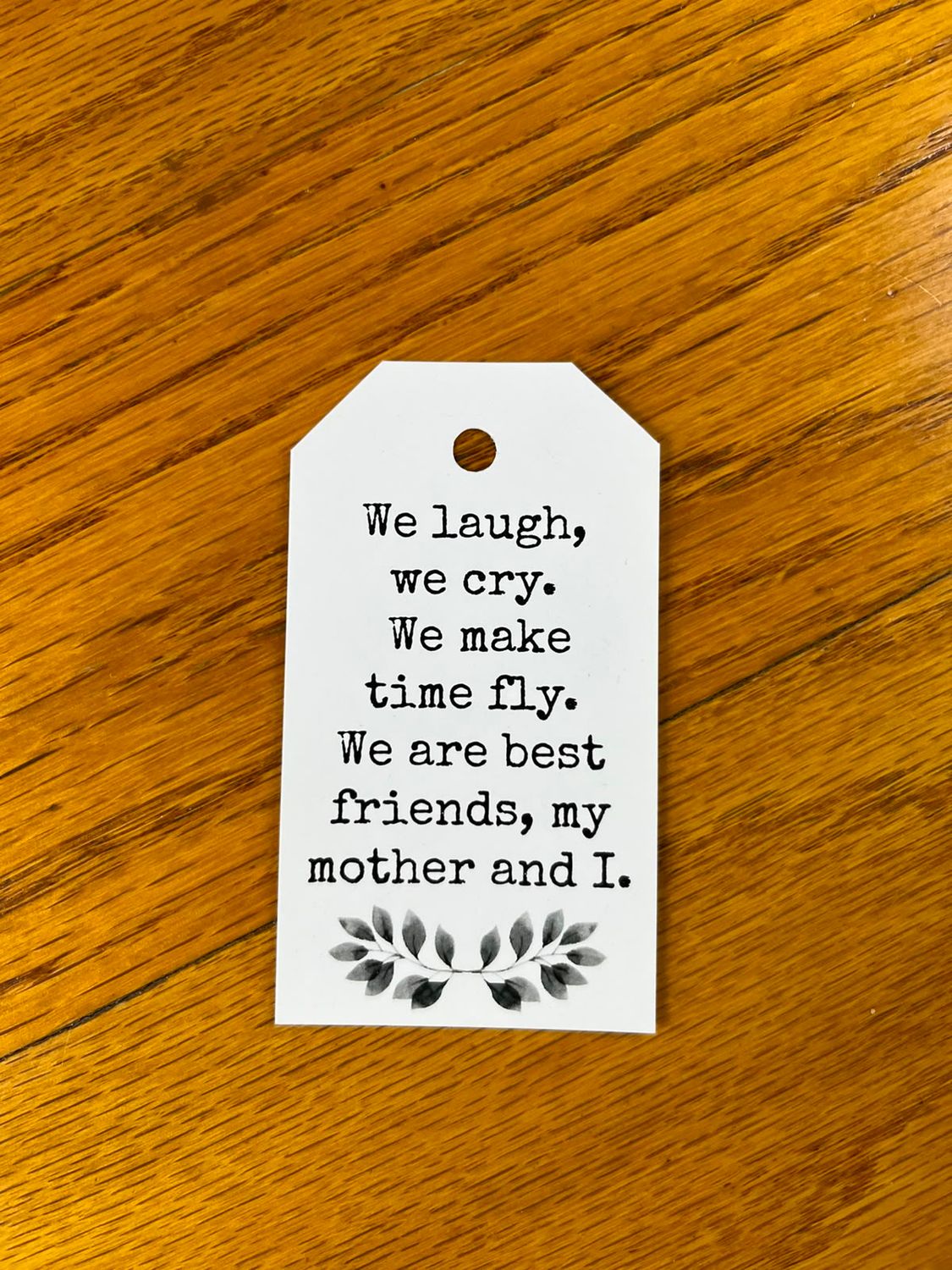 Black &amp; White Theme 1 Mother's day Gift tag in English