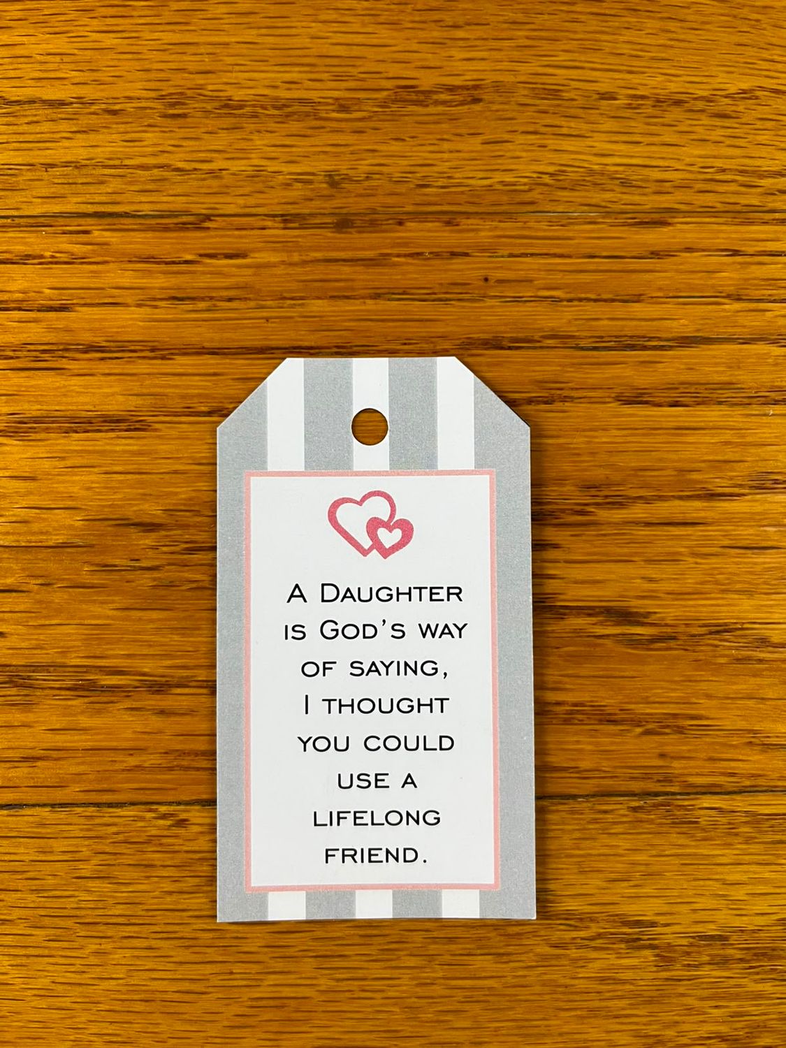 Grey Striped Theme 1 Mother's day Gift tag in English