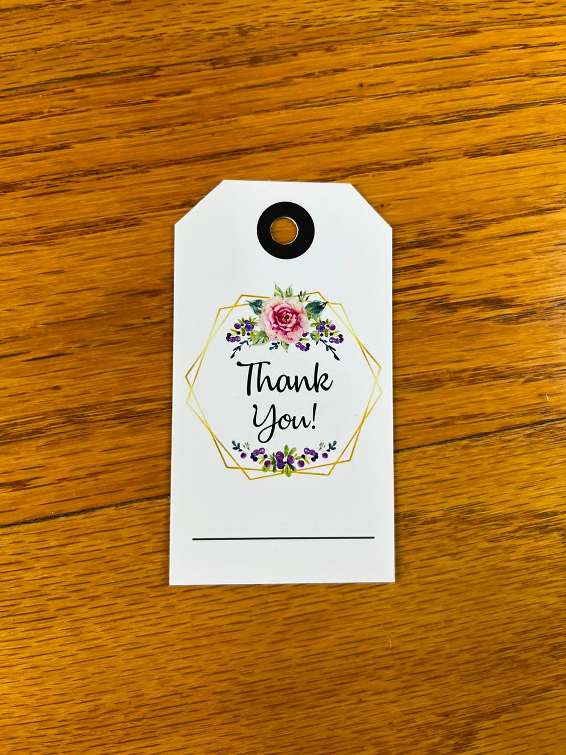 Pink Floral Theme 2 Thank you Tag in English | Note Cards in English