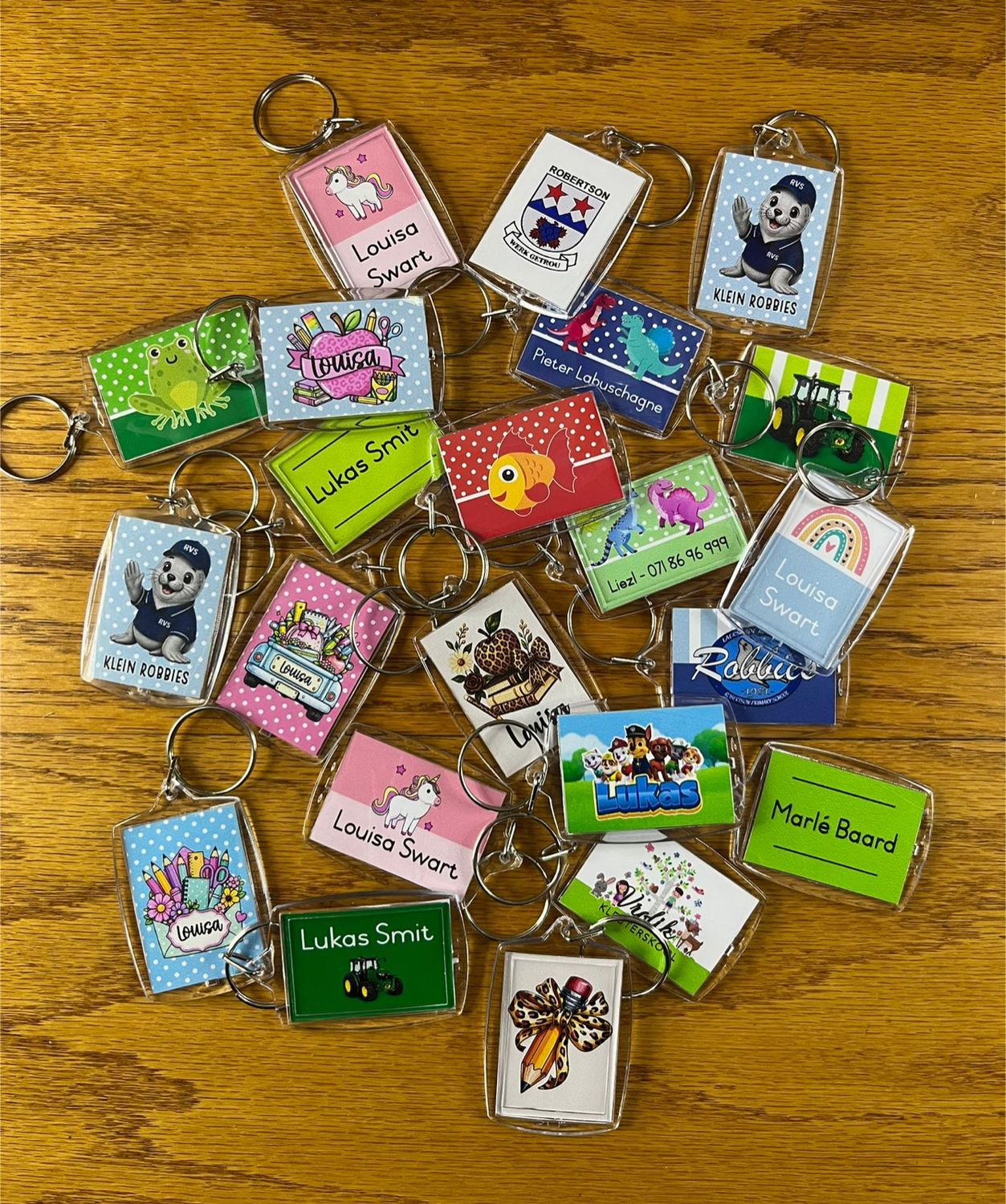 ANY THEME - Custom made personalised Bag Tag Keychains
