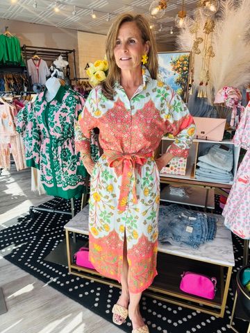 UNCLE FRANK BORDERED SHIRT DRESS
