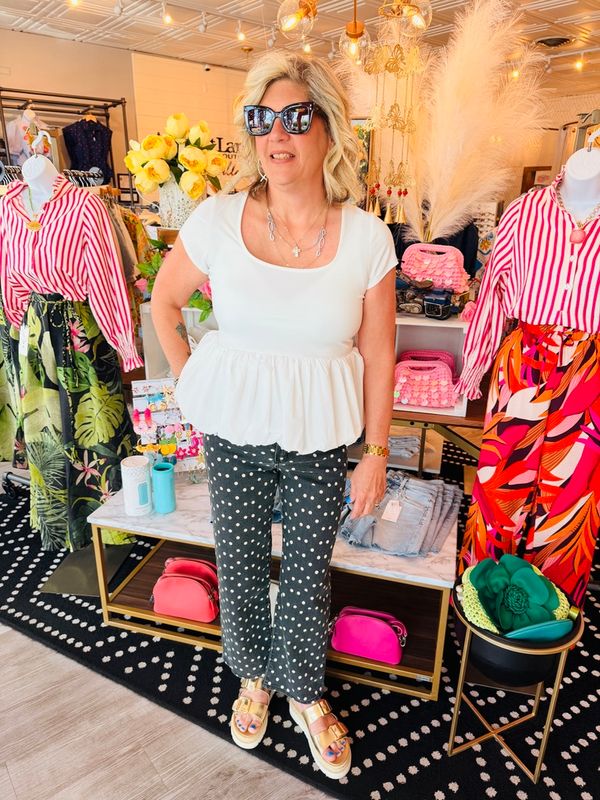 SIX FIFTY PIXIE PEPLUM TOP