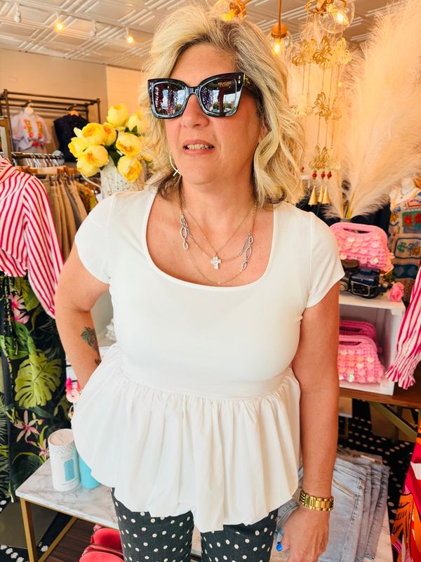 SIX FIFTY PIXIE PEPLUM TOP