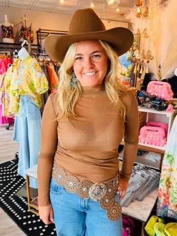 RHINESTONE LACE TOP