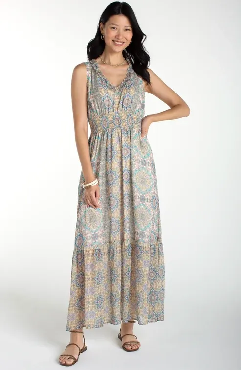 LIVERPOOL FLORAL SMOCKED DRESS