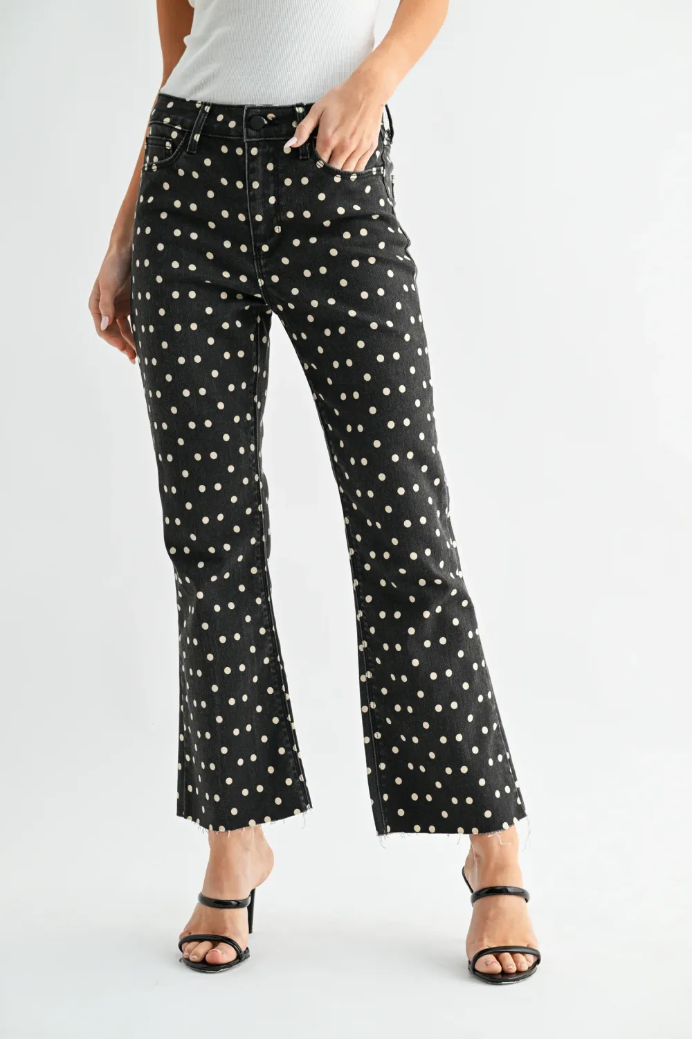POLKA DOT PRINT JEANS