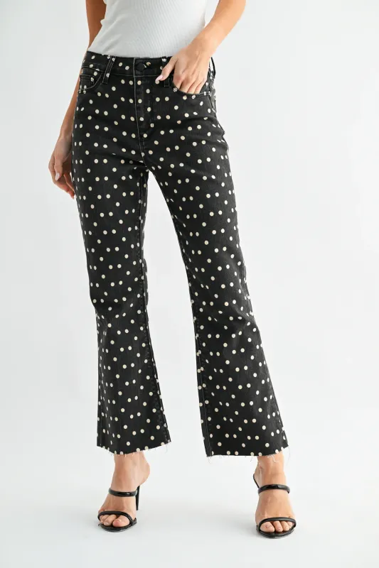 POLKA DOT PRINT JEANS