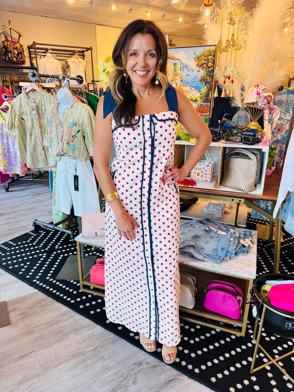 POLKADOT DRESS WITH TIE STRAPS