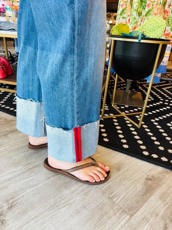 RED TAPE DETAIL JEANS
