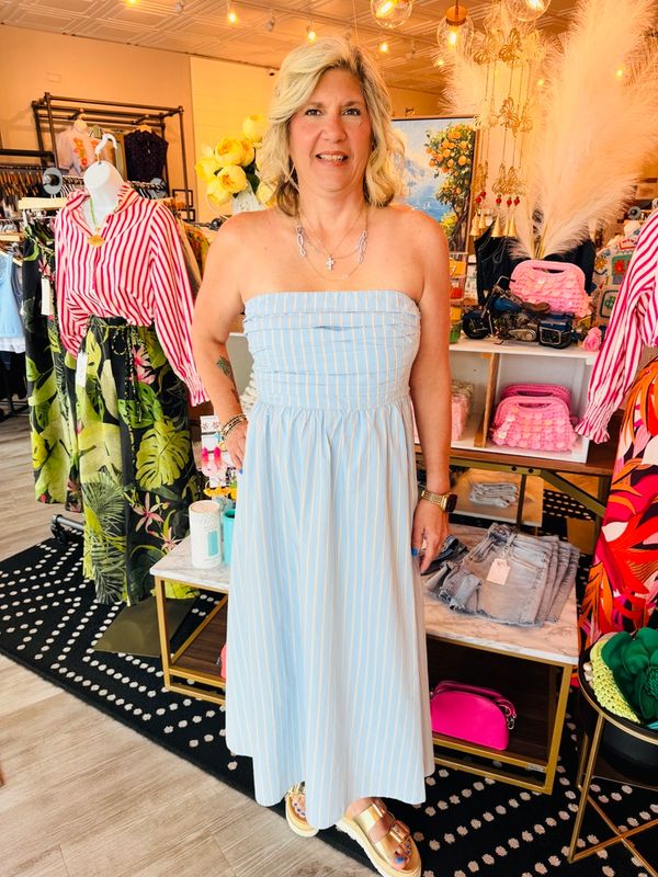 TUBE STRIPED MAXI DRESS