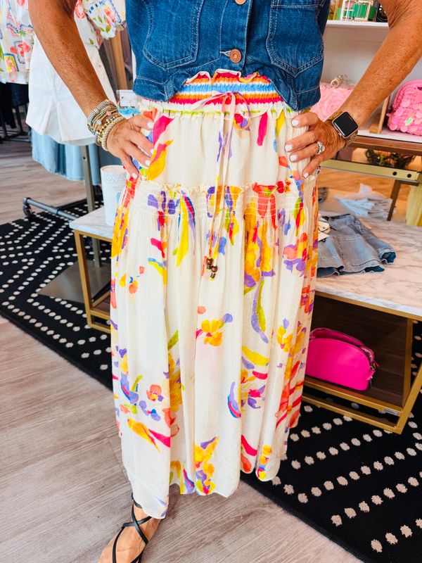 FLORAL PATTERN SKIRT