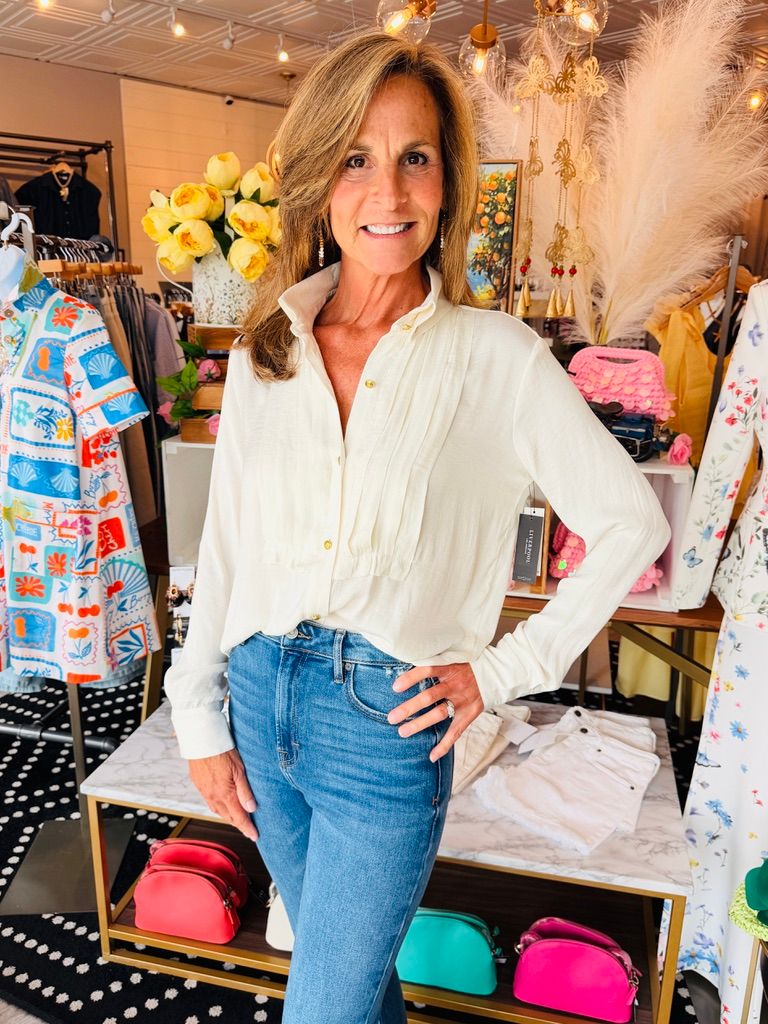 LIVERPOOL LONG SLV TUXEDO BLOUSE
